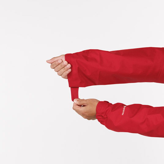 袖口のフィット感を調節でき、冷気や雪の侵入を防ぎます