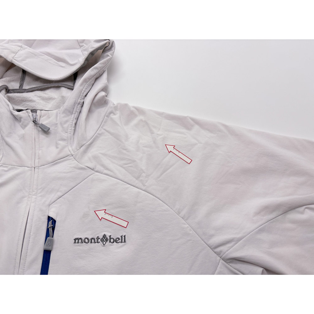 美品希少色　モンベル　ノマドパーカ Men's L ホワイト　白　ライトグレー モンベル ノマドパーカ Men's L ホワイト ライトグレー 希少色