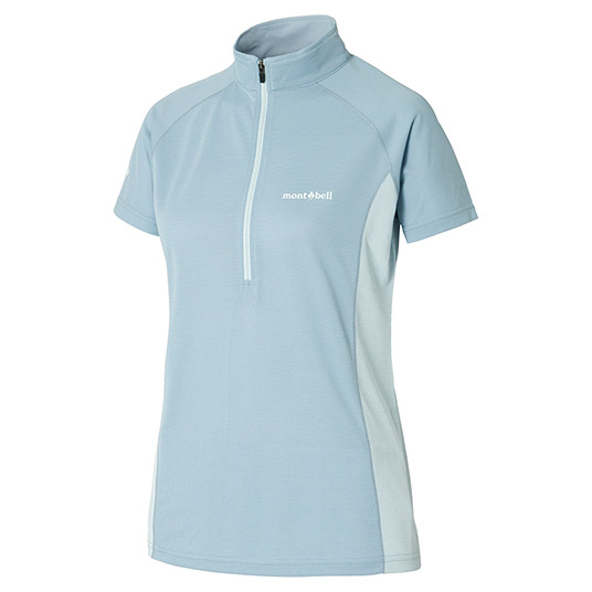 クール ショートスリーブジップシャツ Women's ライトブルー