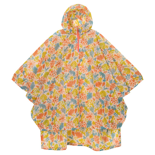 プリント トレッキング レインポンチョ Kid's 135-165 オレンジ