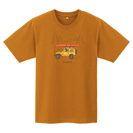 ペアスキンコットン T 出発 オレンジ