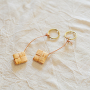 白樺樹皮細工　一つ編みキーホルダー　2個セット