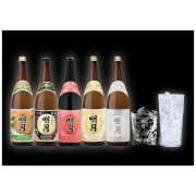 「明月」芋焼酎5種1800mL 飲みくらべグラス付きセット