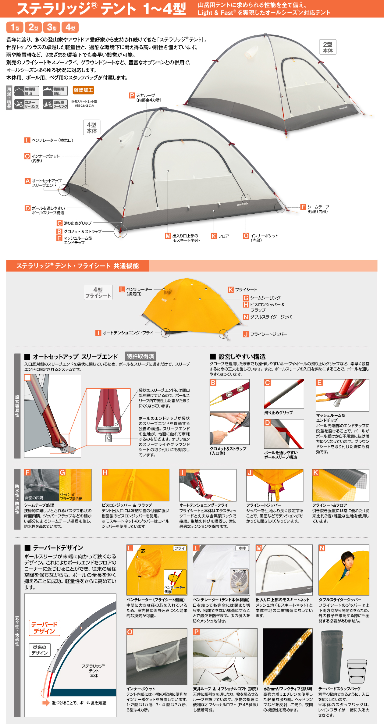 ステラリッジ テント2 本体｜モンベル
